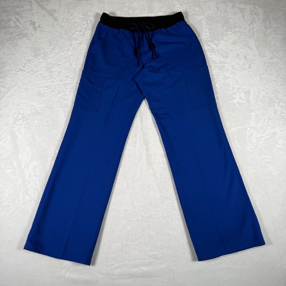 Scrubstar Uniform Pants Women Size S Blue Pockets Drawstring Straight Legs EUC